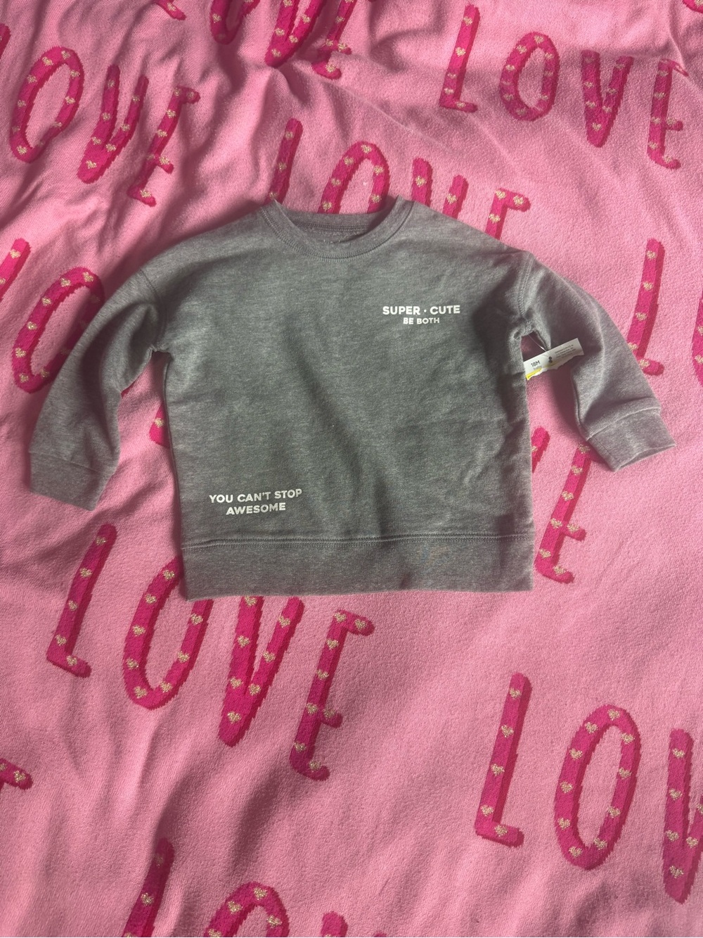 okie dokie Gray Crewneck Sweatshirt with White Text